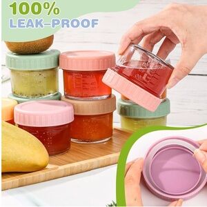5 Pack Glass Baby Food Storage Containers, 4 oz Leakproof Jars with Lids